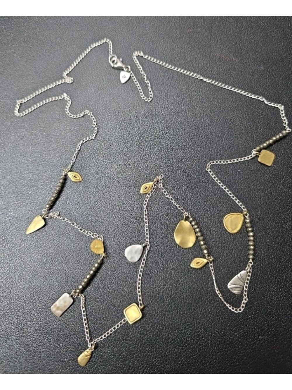 SILPADA Sterling Silver & Brass PEDAL TO THE METAL 36” Necklace 13.9g